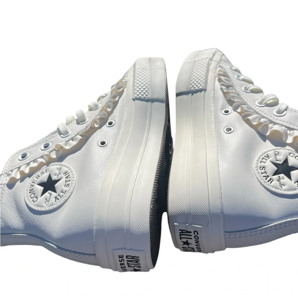 Converse Chuck Taylor All Star‎ Lift High Top Vintage White Ruffle 9.5 - Picture 4 of 5